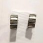 Vintage Wide  Hoop  Earrings Silver Tone