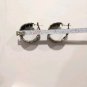 Vintage Wide  Hoop  Earrings Silver Tone