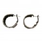 Vintage Wide  Hoop  Earrings Silver Tone