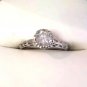 Antique Women Ring 1/2ctw Round Milky White Fancy Diamond Platinum Sz4 Art Deco
