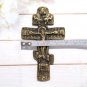 Antique Brass Russian Orthodox Cross Jesus Christ Great Patina