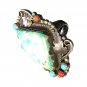 Antique Navajo Ring Green Turquoise Sterling Silver Native Indian Signed Sz10.5