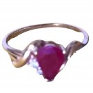 Women's Ring 0.55ctw Pear Cut Red Ruby 05tcw Diamonds 10K Yellow Gold Antique Women's Ring 0.55ctw Pear Cut Red Ruby 05tcw Diamonds 10K Yellow Gold Antique
