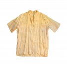 Vintage Visitor Men`s Shirt Short Sleeve Peach Beige 100% Linen Size L Button Up