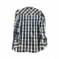 NWOT Montobene Men`s Plaid Shirt Blue White Size L Long Sleeve Button Up