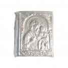 Orthodox Madonna Virgin Mary Baby Jesus Silver-Tone Wallet Icon Plaque Hilandar Orthodox Madonna Virgin Mary Baby Jesus Silver-Tone Wallet Icon Plaque Hilandar