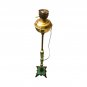 Antique c1920 Art Deco Green & Beige Onyx & Brass Floor Lamp Square Base