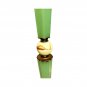 Antique c1920 Art Deco Green & Beige Onyx & Brass Floor Lamp Square Base