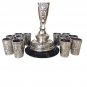 Antique Faberge Wine Horn Form Urn 12 Beakers Set 84 Silver Russian 1890s Set