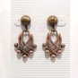 Vintage Renoir Designer MCM Copper Brass Dangle Drop Earrings Posts
