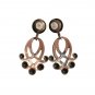 Vintage Renoir Designer MCM Copper Brass Dangle Drop Earrings Posts