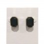 Vintage Faceted Black Onyx Stud Earrings Yellow Gold Plated Posts