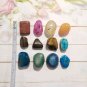 Mixed Lot 12 Semi Precious Raw Stones Tiger Eye Turquoise Beetle Colorful