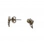 Vintage 9mm Leaf Leaves Dainty Stud Earrings Silver Tone Posts