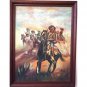 Joe Gish Painting Pancho Villa Mexican Oil on Canvas Signed Western Antique Art
