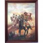 Joe Gish Painting Pancho Villa Mexican Oil on Canvas Signed Western Antique Art