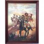Joe Gish Painting Pancho Villa Mexican Oil on Canvas Signed Western Antique Art