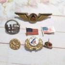 Vintage Mixed Pins Lot Delta Airlines Us Flags 7 Pcs Gold & Silver Tone Enamel Vintage Mixed Pins Lot Delta Airlines Us Flags 7 Pcs Gold & Silver Tone Enamel