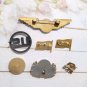Vintage Mixed Pins Lot Delta Airlines Us Flags 7 Pcs Gold & Silver Tone Enamel