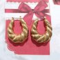 Vintage Classic Twisted Hoop Earrings Yellow Gold Plated