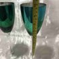 NWOT Blue Wine Glasses Stemmed Hand Blown Art Glass Set of 2 Pairs