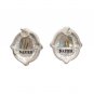 Vintage Napier Designer Stud Earrings Faceted Labradorite Silver Plated Posts