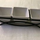 Modern White Hors D'oeuvres Tray With Holder Porcelain 3 Pcs