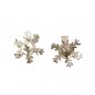 Vintage 925 Sterling Silver Rhinestones Snowflake Stud Earrings Posts