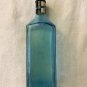 Vintage Hand Selected Botanicals Glass Aqua Blue Bottle Square