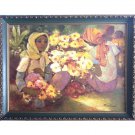Roger San Miguel Flores Expressionist Painting Of Ladies Oil On Canvas 1960s Roger San Miguel Flores Expressionist Painting Of Ladies Oil On Canvas 1960s