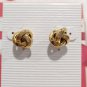 Vintage Infinity Love Knot Stud Earrings Yellow Gold Plated Posts