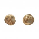 Vintage Monet Designer Seashell Stud Earrings Yellow Gold Plated Posts Vintage Monet Designer Seashell Stud Earrings Yellow Gold Plated Posts