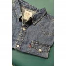 NWOT Levi's Men's Shirt Dark Navy Blue Denim Long Sleeve Button-Up L