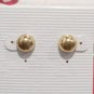 Vintage 9 mm Yellow Gold Plated Ball Stud Earrings Posts