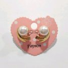Vintage Tat Designer 8 mm Faux Pearls Stud Earrings Yellow Gold Plated Posts Vintage Tat Designer 8 mm Faux Pearls Stud Earrings Yellow Gold Plated Posts