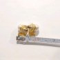 Vintage Tat Designer 8 mm Faux Pearls Stud Earrings Yellow Gold Plated Posts
