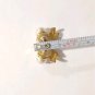 Vintage Tat Designer 8 mm Faux Pearls Stud Earrings Yellow Gold Plated Posts