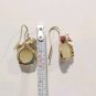 Vintage Yellow Quartz Lady Bug Blossom Dangle Earrings Yellow Gold Plated Hook