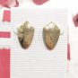 Vintage Shield Yellow Gold Plated Stud Earrings Posts
