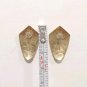 Vintage Shield Yellow Gold Plated Stud Earrings Posts