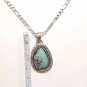 Vtg Native American Sterling Silver Kokopelli Turquoise Pendant Chain Necklace