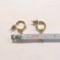 Vintage C Hoop Star Earrings Yellow Gold Plated Posts