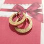 Vintage Small C Hoop Earrings Yellow Gold Plated