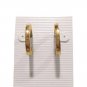 Vintage Small C Hoop Earrings Yellow Gold Plated