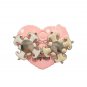 Vintage Beige Enamel Maltese Cross Stud Earrings Yellow Gold Plated Posts