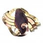 Antique Coro Brooch Pin Purple Amethyst Yellow Rose Gold Filled Art Deco Signed