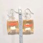 Vintage Goldfish In A Water Bag Resin Dangle Drop Earrings Silver Plated Hook