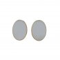 Vintage Oval Cut Light Gray Bakelite Stud Earrings Yellow Gold Plated Posts