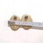 Vintage Oval Cut Light Gray Bakelite Stud Earrings Yellow Gold Plated Posts