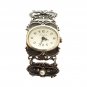 Antique Women`s Wrist Watch Bergland Filigree Sterling Silver Pearls Garnets
